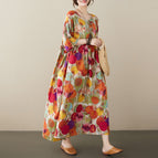 Red and Yellow Dot Dress / All yards