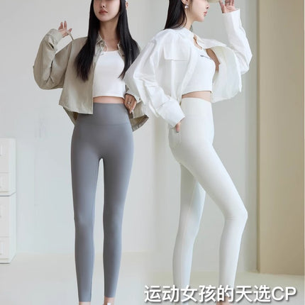 Summer Thin Shark Pants for Women, 2025 New Pocket Yoga Pants, High-Waisted, Elastic, Tummy Control, Butt-Lifting Leggings