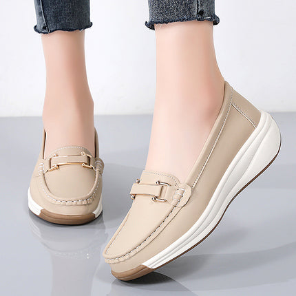 Plus-Size Women's Shoes with Thick Soles and Height Increase, 2024 Spring New Platform Wedge Slip-On Shoes, Casual Shoes for Mothers