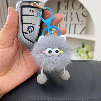 Little Ear Elf Keychain Plush Coal Ball Pendant Cute Ins School Bag Car Couple Pendant Gift Cute