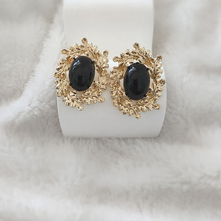 New Cross-border Exaggerated Elegant Big Pearl Leaf Baroque Earrings Korean Style Big Ear Studs European and American Vintage Earrings