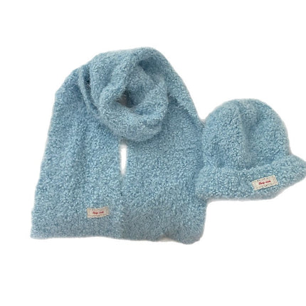 "Puff Ice Cream" Homemade Soft and Waxy Plush High-End Scarf Korean Style Warm Knitted Scarf