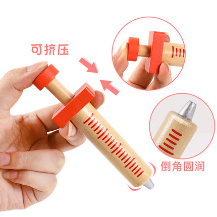 Children's wooden simulation doctor nurse toy suit play house boy girl stethoscope role-playing toy