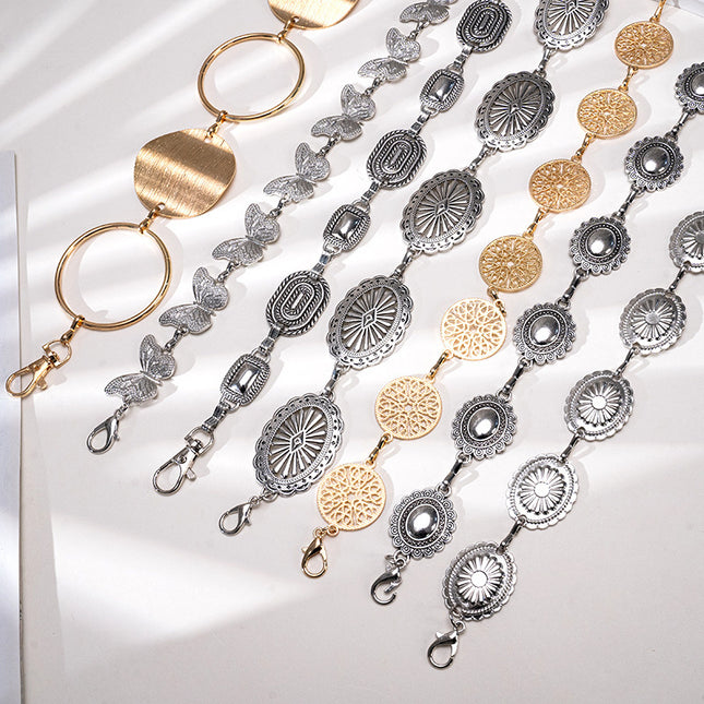 European and American Fashion Metal Waist Chain for Women Retro Popular Bohemian Ethnic Style with Dress Shirt Chain