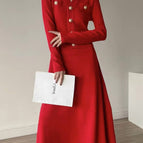 Red v necklongdress celebrity style / XS
