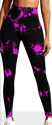 High-Waisted Tie-Dye Butt-Lifting Fitness Pants, Breathable Peach-Lift Compression Training Nine-Point Yoga Pants Define