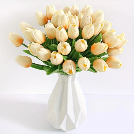 High-End Pu Tulip Artificial Flowers Cross-Border Exclusive for Home and Hotel Wedding Photography Props Feel Artificial Flowers Wholesale