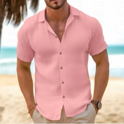 2024 summer new men's beach cardigan short sleeve cross-border hot new products on sale....