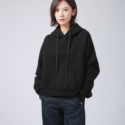 Autumn and Winter High-End Simple Casual Soft-Feel Hooded Long-Sleeved Lightweight Comfortable Lazy Sweatshirt for Women Mbh089