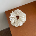 Apricot-lace double-layered large intestine hair tie