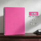 Solid color dark pink / 30 pages (can fit 60 sheets of paper)