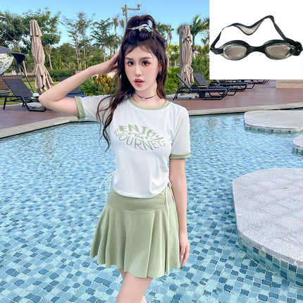 Women's Swimsuit 2025 New Style Belly-Covering Slimming Look One-Piece Boxer Swimming Pool Conservative Hot Spring Professional Large Size Swimsuit