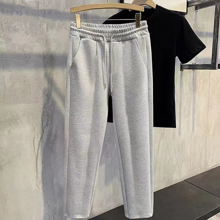 Autumn Simple Solid Color Cotton Sense Pants Men's Sports Pants All-match Trendy Casual Loose Straight Pants