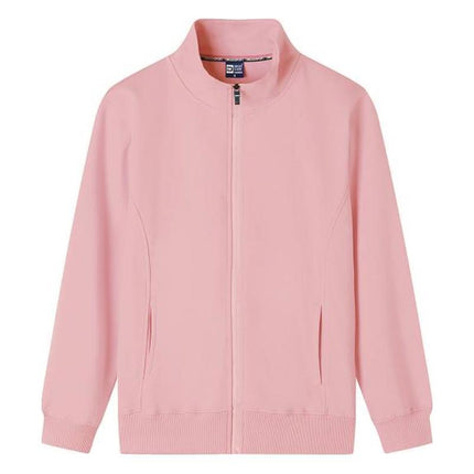 Autumn and winter stand collar sweater custom work clothes long sleeve mobile phone shop men's and women's work cardigan plus velvet coat logo