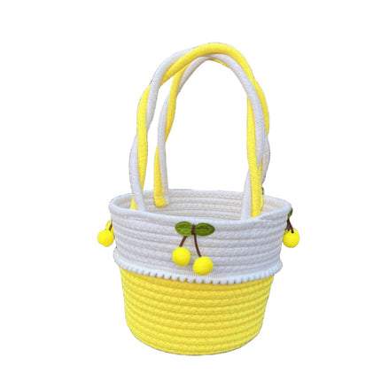 Cute Rainbow Portable Small Bag Women's New Arrival Handmade Cotton Women's Bag Straw Woven Bag Hand Gift Box Bag Beach Bag
