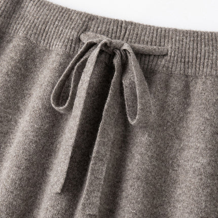 Elegant Cloud Pants Women's Autumn and Winter Wool Pants Outer Wear Thickened Knitted Floor Pants High Waist Dummy Casual Wide Leg Pants