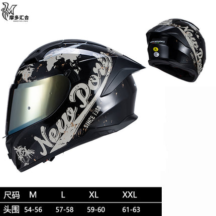 Motorcycle Helmet 3C Certified Bluetooth Men's and Women's All-Season Universal Personalized Electric Cruise Motorcycle Full-Coverage Full-Face Helmet