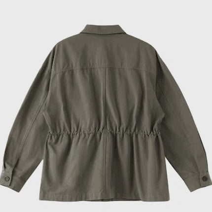 Loose Casual and Atmospheric Workwear Jacket for Women 2025 Autumn New Retro Chic Green Jacket Top for Women