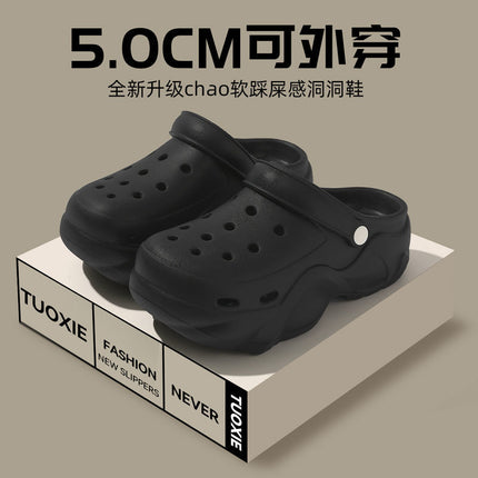 Heightening Thick-Soled Clogs for Women in Summer, Breathable and Slippery, Non-Slip Eva Beach Toe-Toe Slippers for Women Wholesale