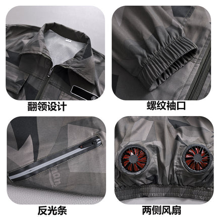 Summer Fan Clothes Air Conditioning Outdoor with Fan Clothes Construction Site Wear Resistant Cooling Labor Protection Overalls