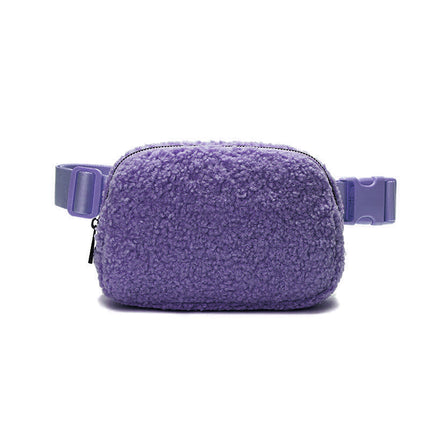 Amazon Spot Same Style Lulu Plush Waist Bag Casual Outdoor Sports Crossbody Bag Spot Mobile Phone Bag Fitness Bag