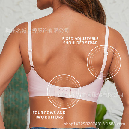 Non-cut Underwear Women's Small Chest Gathering Non-steel Rings Bra Summer Thin White Anti-sagging Bra