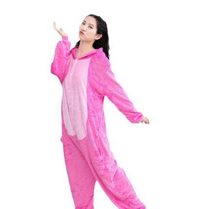Mixed batch autumn and winter flannel adult cartoon conjoined animal pajamas red dinosaur home clothes toilet thickened wholesale