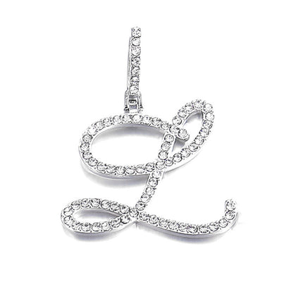 Foreign trade popular products full diamond hip hop jewelry grass letter pendant melon seed buckle Cuban chain accessories Amazon exclusive