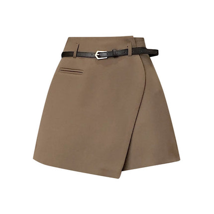 Suit Short Skirt A-Line New High-Waisted Slimming 2025 Irregular Stylish Women's Spring and Summer Pants Skirt