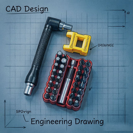 L-type screwdriver insert double 6.35MM interface narrow small space screwdriver tool 1/4 right angle handle