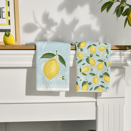 Factory direct lemon microfiber kitchen towel absorbent to oil dishwashing towel household desktop cloth wholesale