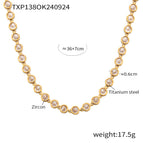 TXP138-Gold White Zircon Necklace