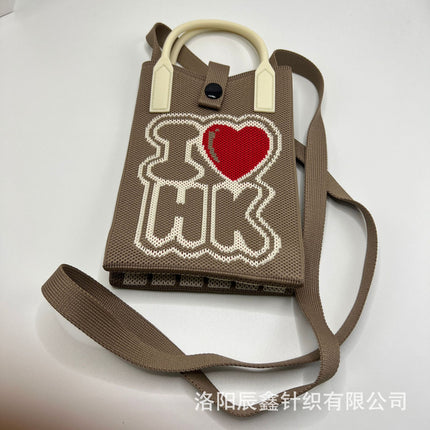 Factory direct 2025 new mobile phone bag convenient storage student bag fashion messenger bag support generation knitted bag