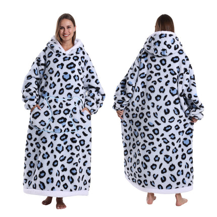 A generation of new fruit products lazy pajamas TV blanket embroidered hooded nightgown loose wear men's and women's bathrobes