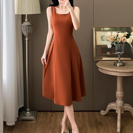 Sleeveless dress Women's Spring and Autumn New Fashion High-end Sense Professional All-match Base Vests Skirt Elegant Waisted Skirt
