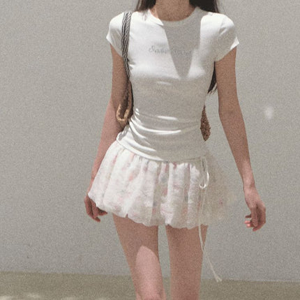 Oakmo/ "Soft Landing" Double-Layer Design Detachable Flower Cut Out Versatile Flower Bud Short Culottes