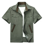 Army green 4-pocket short-sleeved top / 165【 47.5-55kg 】