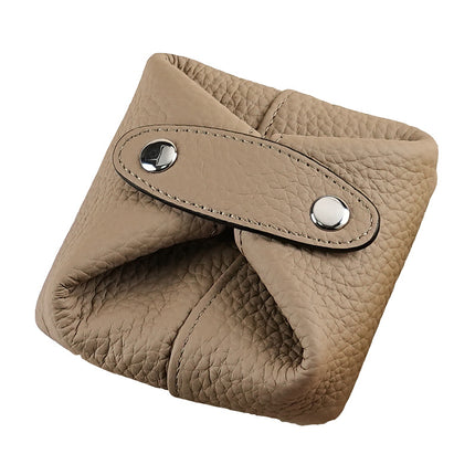 Cross-border Ins Girl's Small Jewelry Storage Bag Mini Genuine Leather Coin Purse Earphone Bag Women's Mouth Red Envelope Coin Bag