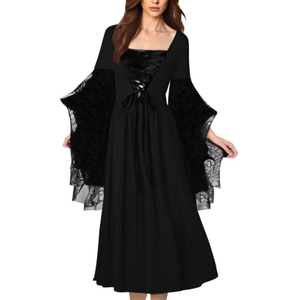 Hot-Selling Cross-Border Amazon Halloween European and American Cosplay Women's Skull Lace Dress Hot Style Plus Color