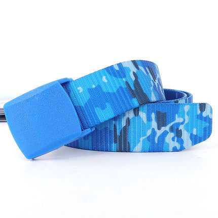 Security check camouflage nylon belt men's tactical belt women's automatic buckle pants belt woven cross-border wholesale