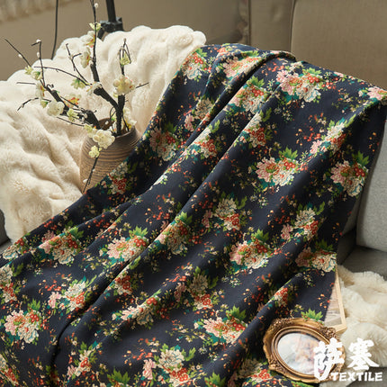 Hemp Cotton Digital Printing Fabric Printing Cotton and Linen Clothing Fabric Vintage Handmade DIY Tablecloth Patchwork Southeast Asia