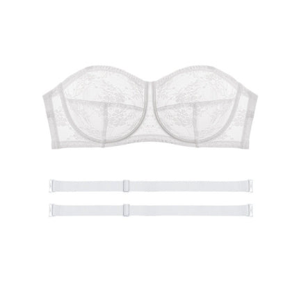 Pure Desire Ultra-thin Strapless Underwear Women's Big Chest Shaped Small Gather-up Paramilis Summer Ultra-thin Non-slip Beautiful Back Bra