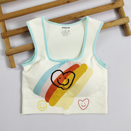 Seamless knitted new double-layer chest pad integrated vest fashion digital printing stretch running bra top