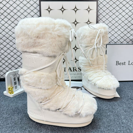 Celebrity Style Thick-Soled Colorful Moon Boots 2025 Winter New Long Ski Boots Warm Anti-Ski Boots for Women