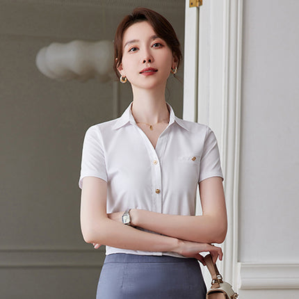 Short-sleeved professional shirt summer hotel front desk work clothes civil servant interview formal dress women's shirt suit tooling