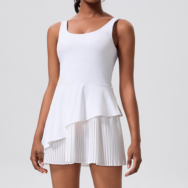 New Outside Wearing Running Hip Lifting one-body Tennis Skirt Outdoor with Chest Pad Tight Elastic Slim Sports dress Women