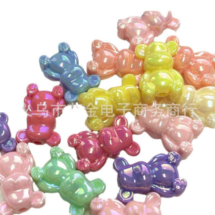 Acrylic Macaron Color Bear Colorful AB Violent Bear Kidsren's DIY Mobile Phone Chain Headwear Car Hanging Accessories Beads