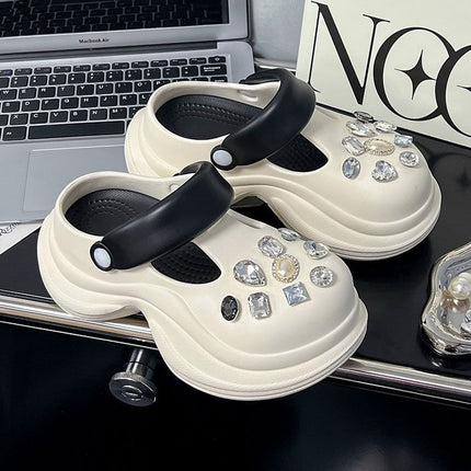 2026 New Hot-Selling Thick-Soled 8cm Clogs, Height-Increasing Outdoor Water Shoes, Suitable for Camping and Shopping, Slip-On Sandals