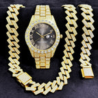 Golden black face (watch + bracelet + necklace)