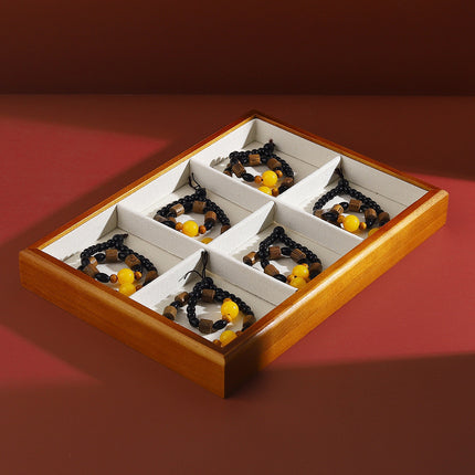 Solid wood watch tray earrings rack ring tray household jewelry rack storage tray bracelet rack stall jewelry display stand